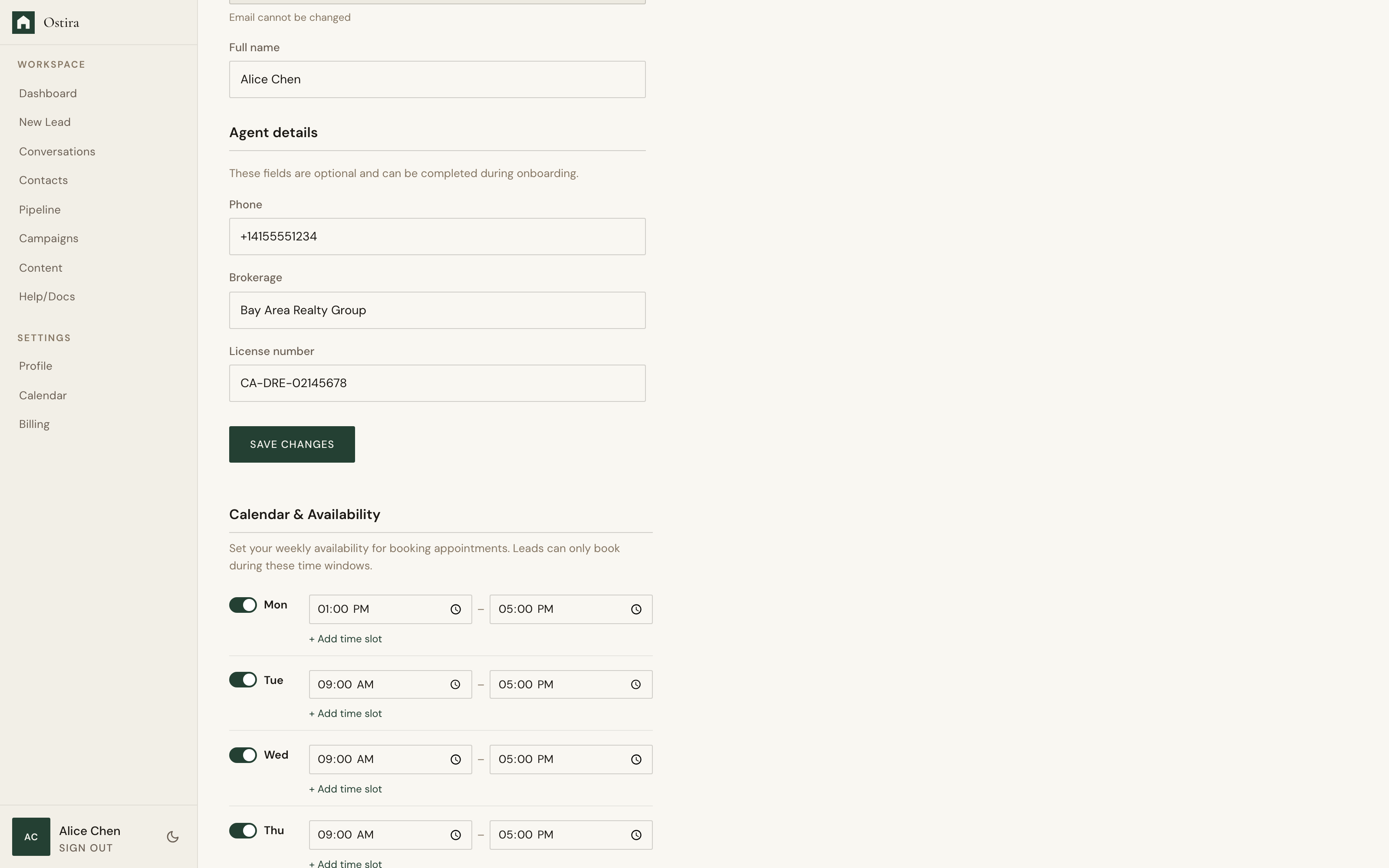Desktop screenshot for Connect Your Calendar: Select Connect and complete provider authorization.