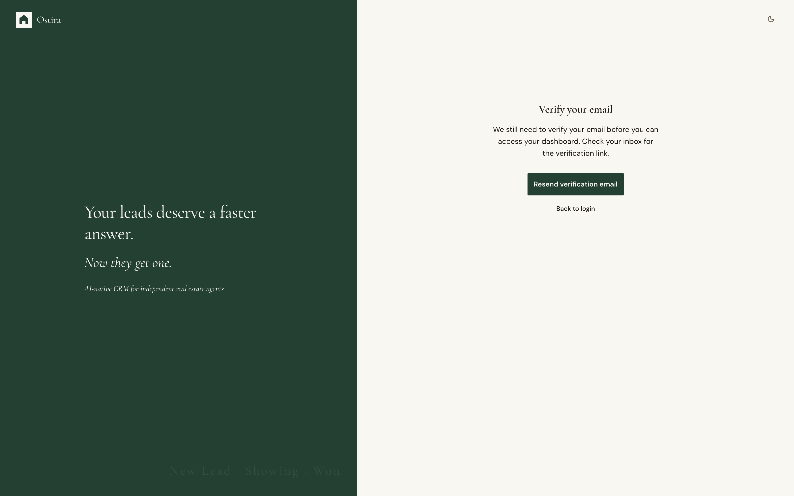 Desktop screenshot for Verify Your Email: Open your verification email from Ostira.
