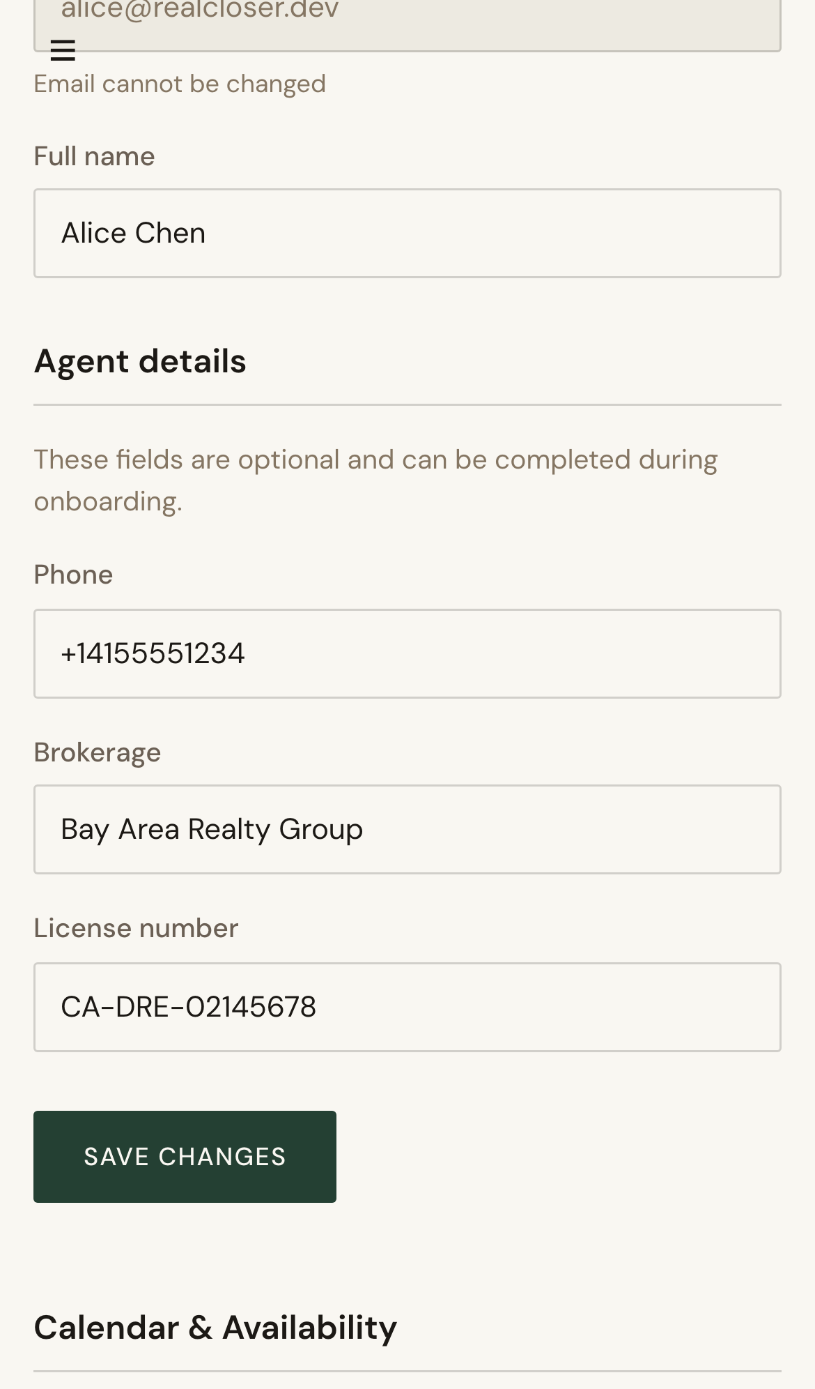 Mobile screenshot for Welcome to Ostira: Open Profile and confirm your account details.